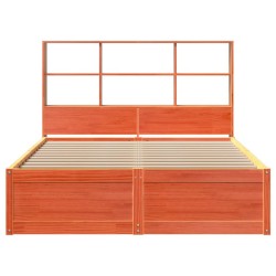 Cadre de lit sans matelas cire marron 150x200cm bois pin massif 