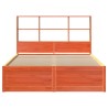 Cadre de lit sans matelas cire marron 150x200cm bois pin massif 
