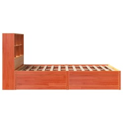 Cadre de lit sans matelas cire marron 150x200cm bois pin massif 
