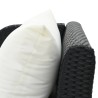 Chaise longue avec coussin Résine tressée Noir 