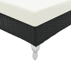 Chaise longue avec coussin Résine tressée Noir 