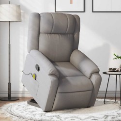 Fauteuil inclinable de massage Taupe Tissu 