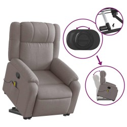 Fauteuil inclinable de massage Taupe Tissu 