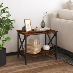Table d'appoint Chêne fumé 55x38x45 cm Bois d'ingénierie 