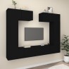 Ensemble de meubles TV 6 pcs Noir Bois d'ingénierie 