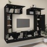 Ensemble de meubles TV 6 pcs Noir Bois d'ingénierie 