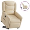 Fauteuil inclinable électrique crème tissu 