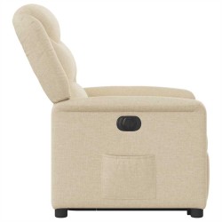Fauteuil inclinable électrique crème tissu 
