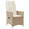 Ensemble de bistro 3 pcs avec coussins beige résine tressée 