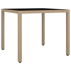 Ensemble de bistro 3 pcs avec coussins beige résine tressée 