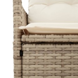 Ensemble de bistro 3 pcs avec coussins beige résine tressée 