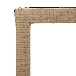 Ensemble de bistro 3 pcs avec coussins beige résine tressée 