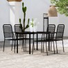 Ensemble à manger de jardin 5 pcs Noir 
