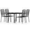Ensemble à manger de jardin 5 pcs Noir 
