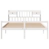 Lit bibliothèque sans matelas blanc 180x200 cm bois pin massif 