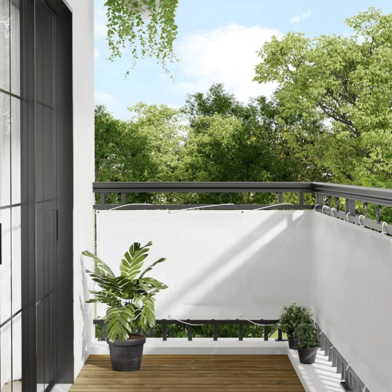 Écran de balcon blanc 75x1000 cm 100% polyester oxford Écran de balcon blanc 75x1000 cm 100% polyester oxford