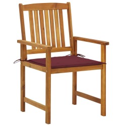 Chaises de jardin avec coussins lot de 4 Bois d'acacia massif 