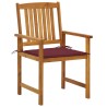 Chaises de jardin avec coussins lot de 4 Bois d'acacia massif 
