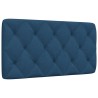 Coussin de tête de lit bleu 100 cm tissu 