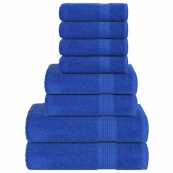Ensemble de serviettes 8 pcs bleu 360 g/m² 100% coton 