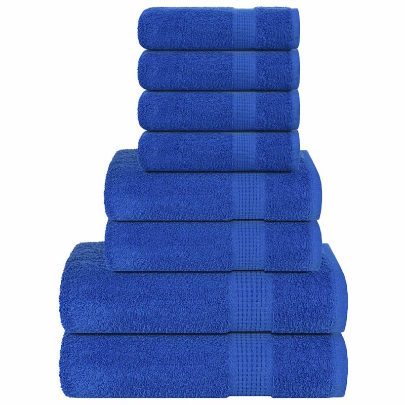 Ensemble de serviettes 8 pcs bleu 360 g/m² 100% coton 