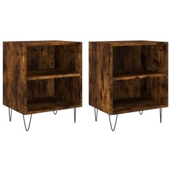 Tables de chevet 2 pcs chêne fumé 40x30x50 cm bois d'ingénierie 