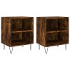 Tables de chevet 2 pcs chêne fumé 40x30x50 cm bois d'ingénierie 