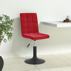 Chaises à manger pivotantes lot de 6 rouge bordeaux velours 