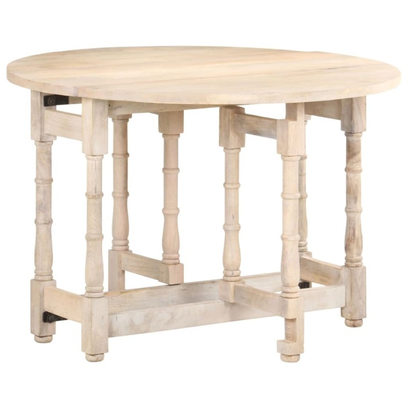 Table à manger Rond 110x76 cm Bois de manguier massif Table à manger Rond 110x76 cm Bois de manguier massif