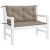 Coussin de banc de jardin taupe 100x(50+50)x7 cm tissu oxford 