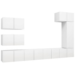 Ensemble de meubles TV 8 pcs Blanc Bois d'ingénierie 