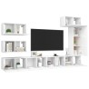 Ensemble de meubles TV 8 pcs Blanc Bois d'ingénierie 