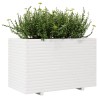 Jardinière blanc 110x60x72 cm bois de pin massif 