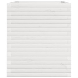 Jardinière blanc 110x60x72 cm bois de pin massif 