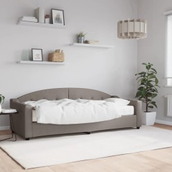 Lit de jour avec matelas taupe 80x200 cm tissu 