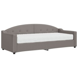 Lit de jour avec matelas taupe 80x200 cm tissu 