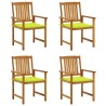 Chaises de jardin avec coussins lot de 4 Bois d'acacia massif 