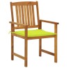 Chaises de jardin avec coussins lot de 4 Bois d'acacia massif 