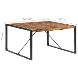 Table à manger 140x140x75 cm bois massif 