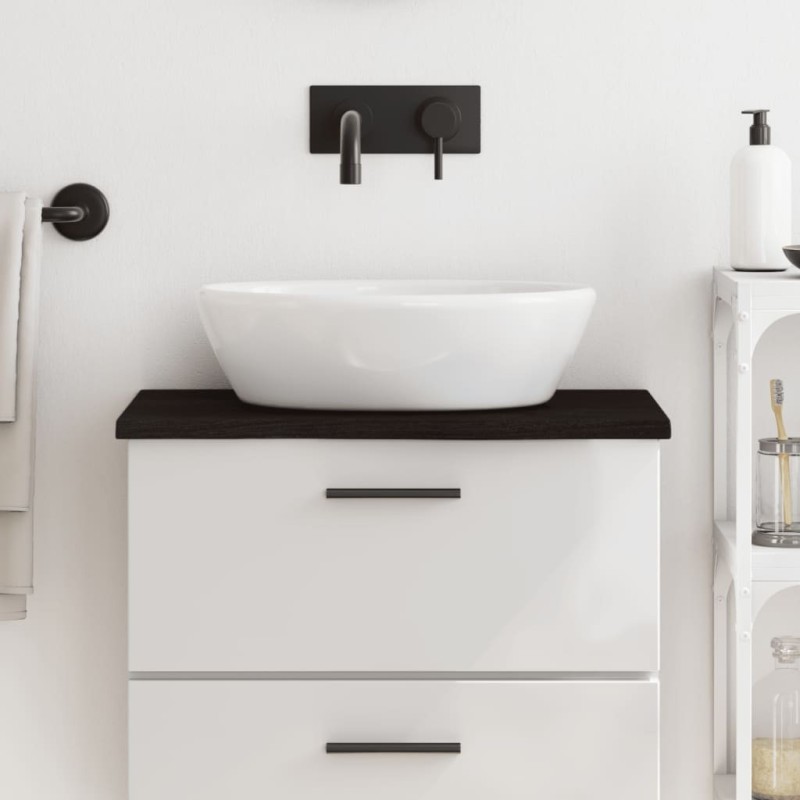 Comptoir de salle de bain marron foncé 60x30x2 cm bois traité 