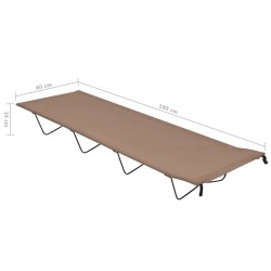 Lit de camping 180x60x19 cm Tissu Oxford et acier Taupe 