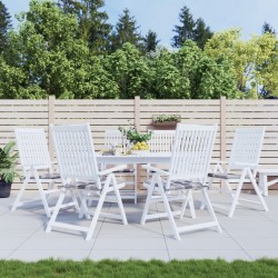 Coussins de chaise de jardin lot de 6 carreaux gris 50x50x3 cm 