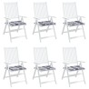 Coussins de chaise de jardin lot de 6 carreaux gris 50x50x3 cm 