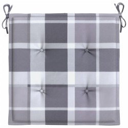 Coussins de chaise de jardin lot de 6 carreaux gris 50x50x3 cm 