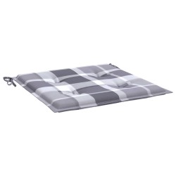 Coussins de chaise de jardin lot de 6 carreaux gris 50x50x3 cm 
