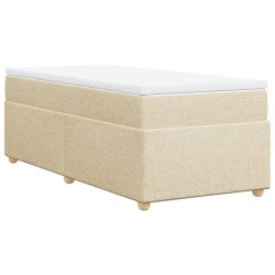 Sommier à lattes de lit avec matelas Crème 80x200 cm Tissu 