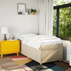 Sommier à lattes de lit avec matelas Crème 80x200 cm Tissu 