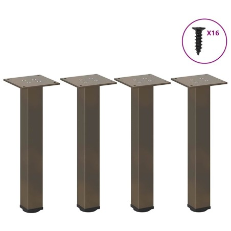 Pieds de table basse 4 pièces Acier naturel 30-32 cm Acier 