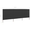 Paravent 3 panneaux Tissu 400 x 80 cm Anthracite 