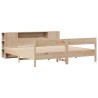 Lit bibliothèque sans matelas 180x200 cm bois massif de pin 